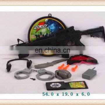 hot sale toys police play set with gun handcuffs glasses knife walkie talkie