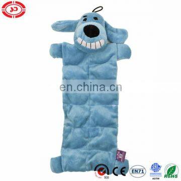 Blue dog stuffed plush cute toy smiling face long body play for pet