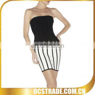 2013 popular striped cocktail bandeau dress