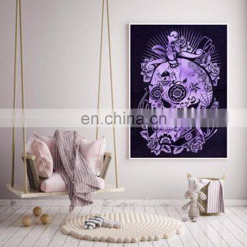 Indian 2017 Tapestry Throw Cotton Wall Decor Skull Yoga Mat Meditation Wall Hanging