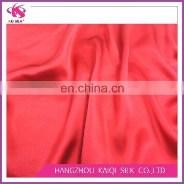 Latest Chinese 100% Silk Satin Fabric Red Plain Dyed Silk Charmeuse Fabric Silk Satin for Dress Women 2017