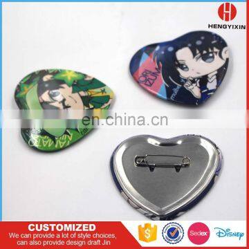 Handmade Quality Manufactory Heart, Star Button Badge/Tin Button Badge/Cosmetic Pocket Mirror For Promotion/Party photo-4