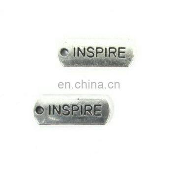 Custom engraved antique silver 21x8x1.8mm inspirational jewelry charms