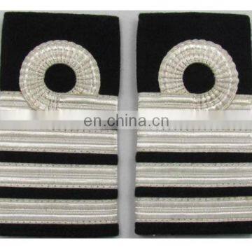 Silver High quality modern pilot epaulettes