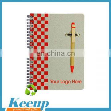 Eco-friendly coil spiral Notebook with ballpoint pen for Promo products