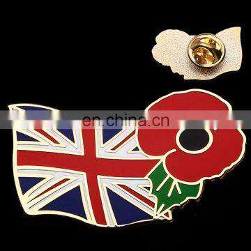 Country Flags Metal Lapel Pins, Gold Blank Lapel Pins