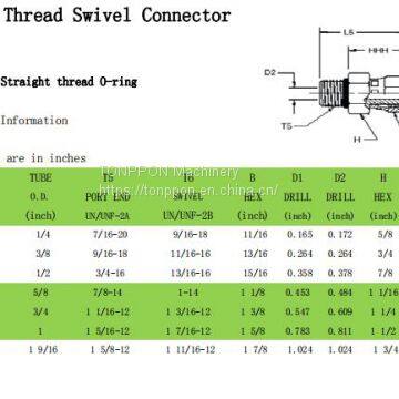 straight thread swivel connector FS6540