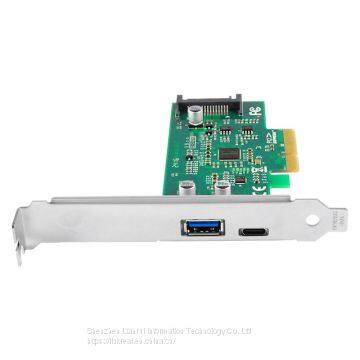 Linkreal 2 Port PCIe x4 10Gb/s to USB 3.1 Type-A +Type-C Adapter photo-2