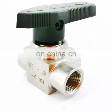 Tee Ball valve female G thread stainless steel 304 High temperature pressure three way Horizontal Panel Switching ball valve