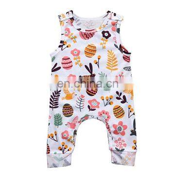 Cute Newborn Baby Boys Girls Romper Pajamas Sleeveless Easter Eggs Jumpsuit