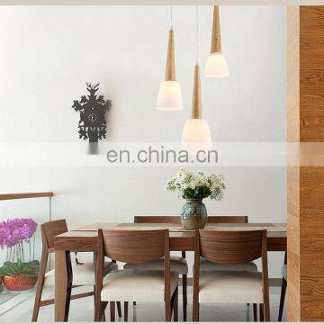 Modern Simple Wood Lampshade Kitchen Ceiling Pendant Lights photo-5