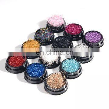 Colored silk thread Nail Art Decoration Thin Sequin nail gold thread 12 options