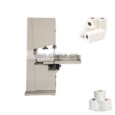 Manual toilet paper roll and kitchen towel paper band saw cutting machine