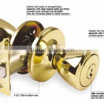 Radius- Drive Spindle Tubular Knob Lock for America