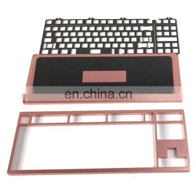 Raid prototyping 60% 65% mechanical keyboard case custom cnc anodized pink 6061 6063 aluminum keyboard