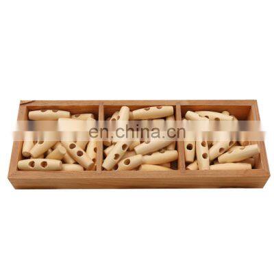 Fashion Customized Natural 2 Holes Big 50Mm Wood Toggle Olive Button photo-4