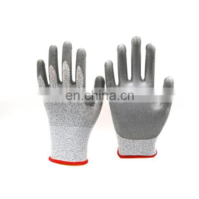 2021 China high quality slash resistant glove pu anti cut glove gloves for construction workers