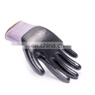 Polyester Shell Grey Nitrile Coated Palm Cheap Nitrile Glove Chemical Work Working Glove photo-2