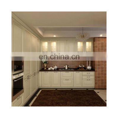 Shaker Style Solid Wood Kitchen Cabinet With Island Cabinet in Container Homes