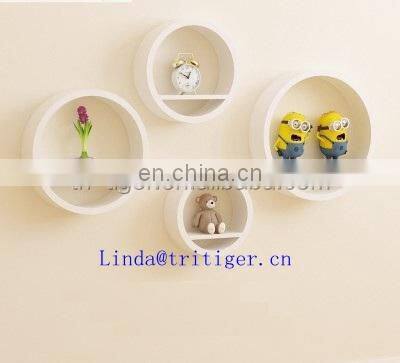 Colorful Red Blue Cute Round Wall Ledge Shelves Wooden Household Decor photo-4