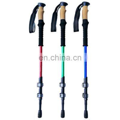 Camping Multifunction Telescopic Outdoor Walking Hiking Carbon Fiber Trekking Poles