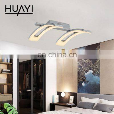 HUAYI New Style Modern Decoration Indoor Bedroom Living Room Office Black Golden Metal Ceiling Light