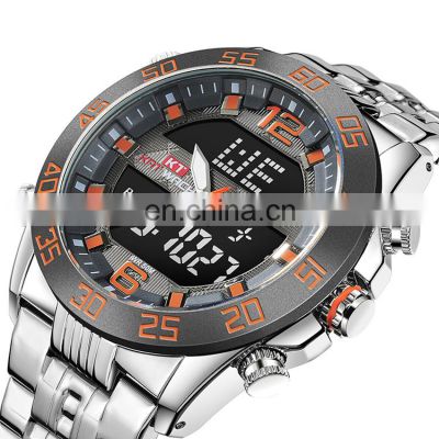 Profession Seller Sale Classic KAT-WACH 1802 Men's Quartz Digital Watches Steel Strap Analog Digital Display Sport Watches