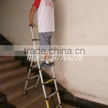 Double side telescopic aluminum step ladder with 1.4m+2.0m