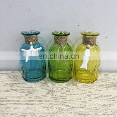 Exclusive Design Bud Vases Wedding Ocean Element Creative Modern Blue Fish Hanging Decoration Flower Glass Vase Home Decor Items