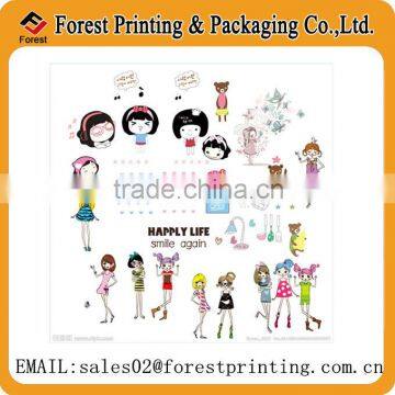 Kids sticker with cartoon pictures in factory