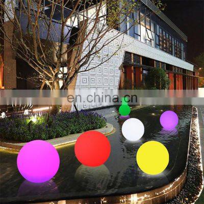 Waterproof cordless rechargeable battery operated swimming Pool Floating outdoor solar plastic led ball sphere stone light lamp