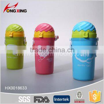 Fashion Ice Cream Shaped Plastic Sport Straw Bottle for kids