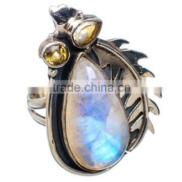 RAINBOW MOON STONE 925 STERLING SILVER RING ,925 STERLING SILVER JEWELRY WHOLE SALE,JEWELRY EXPORTER