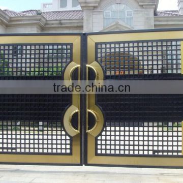 steel metal entrance gate, house front door