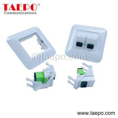 Free Sample Hybrid Outlet SC APC Duplex Wall Type Fiber Optic FacePlate for High Performance Networks and Fiber Optic Connection