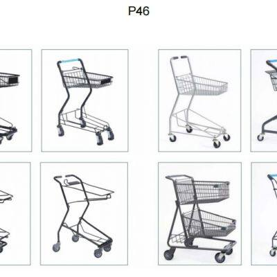 Shopping Mall Steel Frame Plastic Superamrket Shopping Trolley photo-3