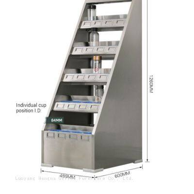 Factory Supply 30 Position Stainless Steel Cup Organizer with Non-Slip Rings, Office Personal Belongings Locker W650xD590xH1250mm