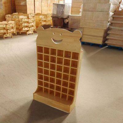 children's wooden storage cabinet, solid wood toy cabinet for kindergartens, floor-standing desktop storage combination
