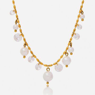 Custom Nameplate Necklace in Gold Plated Stainless Steel for Personalized Jewelry