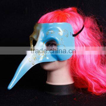 Painted Venetian Masquerade Mask, Halloween Long Nose Mask