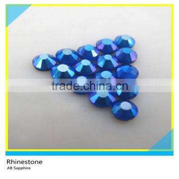 Eco-Friendly Dmc Rhinestone Hotfix AB Sapphire Glass Stone for Bags Decoration