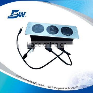 BW-W63 Electrical Socket Panel Mount/ALuminum Media Hub Wall Outlet Plate photo-2