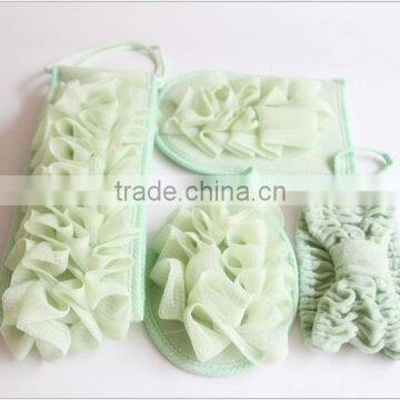 Mesh sponge mitt back strip