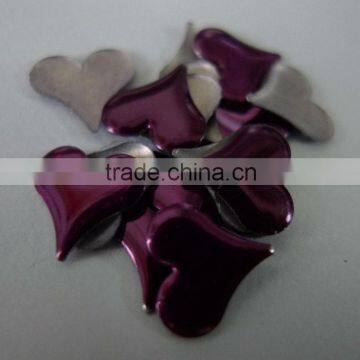 METAL MATERIAL FASHION STYLE Rhinestuds Hot Fix Iron on Heart Shape 10mm, Heat Press Studs Iron on Dark Purple COLOR