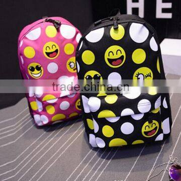 emoji qq smile face canvas daypack backpack cool Cute Emoji Backpack Cool Kids School Backpack