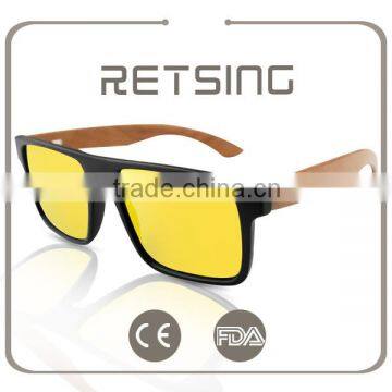 Polarized Revo Bamboo Wooden Arms Sunglasses With Spring Hinge photo-4