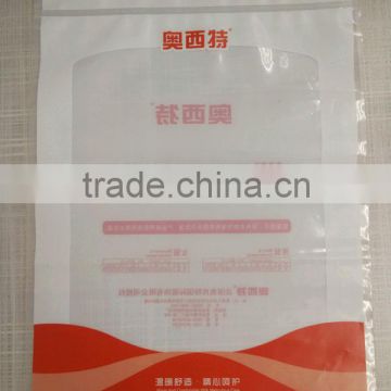 Wholesale top grade soft die cut ziplock plastic handle bag with clear window for packaging suit