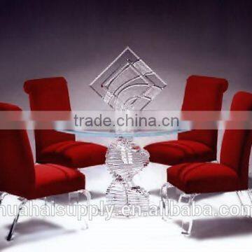 acrylic glass dining table and chair furniture sets