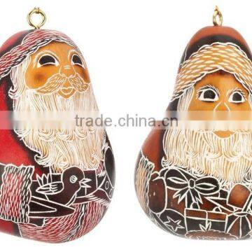 SANTA CLAUS DESIGN PERUVIAN GOURD CRAFT