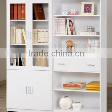 White color modern rack cabinet wood storage cabinet rack/ wooden bookcase (SZ-FCB353)